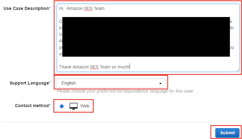 Hướng dẫn mở limit Amazon SES