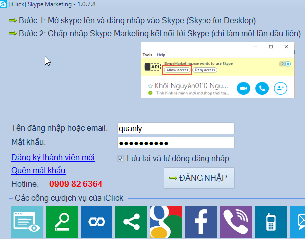 Hướng dẫn sử dụng phần mềm quảng cáo Skype marketing