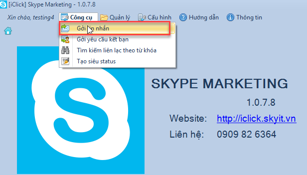 Hướng dẫn sử dụng phần mềm quảng cáo Skype marketing