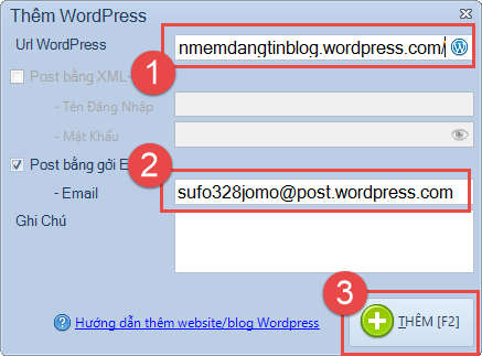 Hướng dẫn thêm wordpress blog hoặc website để đăng bài tự động