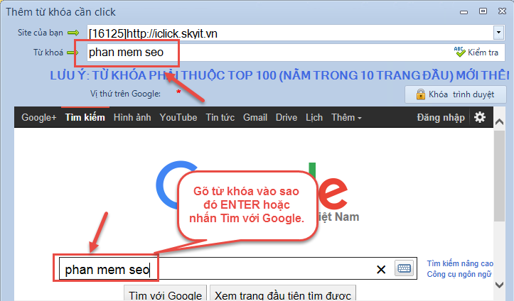 Không thêm được Keyword trong Click Keyword