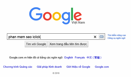 Không tìm được vị trí từ khóa Click Keyword iClick
