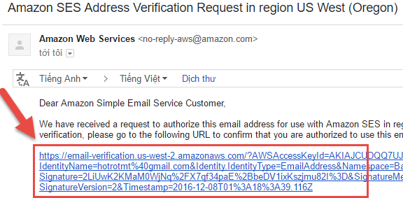 Kiểm tra tài khoản Amazon SES đã mở limit