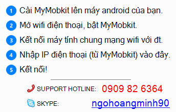 Kết nối phần mềm gởi tin nhắn SMS Marketing với điện thoại