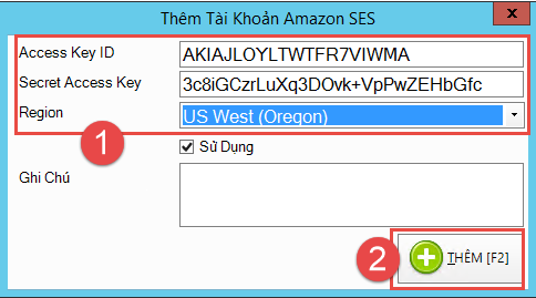 Kết nối với Amazon SES để gởi email