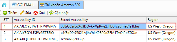 Kết nối với Amazon SES để gởi email