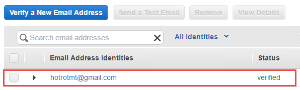 Kết nối với Amazon SES để gởi email