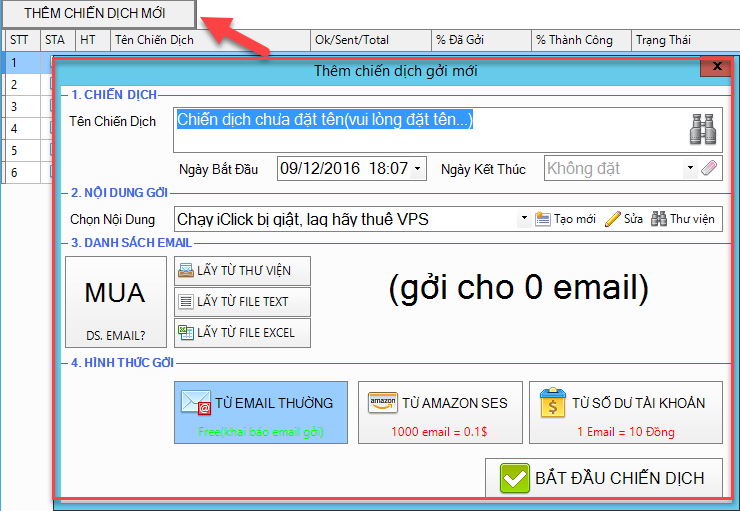Kết nối với Amazon SES để gởi email