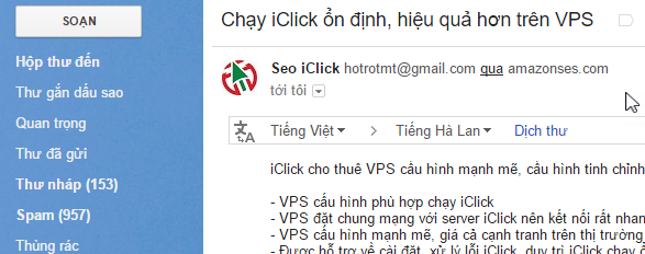 Kết nối với Amazon SES để gởi email