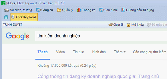 Lỗi không chạy được Click Keyword has stopped working