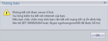 Lỗi không vào được iClick