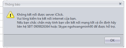 Lỗi không vào được iClick