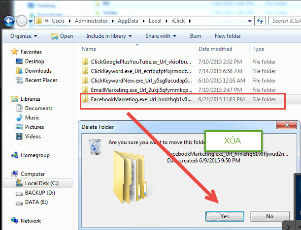 Lỗi iClick: Root element is missing