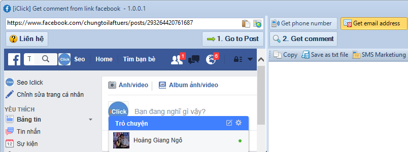 Lấy thông tin khách hàng từ comment face book