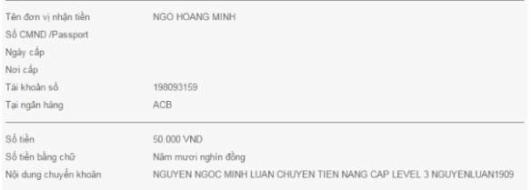 Nâng cấp gói VIP iClick thấp lên cao