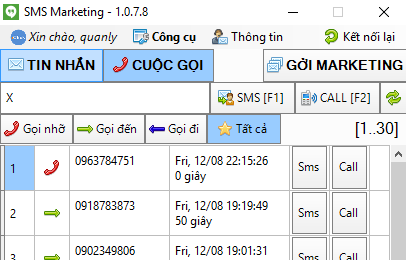 Nâng cấp phần mềm gởi tin nhắn marketing iClick 1.0.7.8