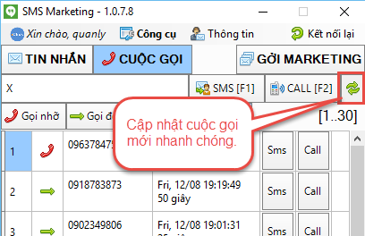 Nâng cấp phần mềm gởi tin nhắn marketing iClick 1.0.7.8