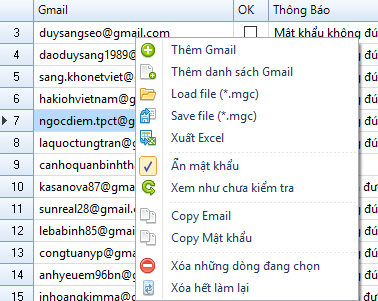 Phần mềm check hoàng loạt gmail sống chết bằng cách đăng nhập Multi-Gmail Checker