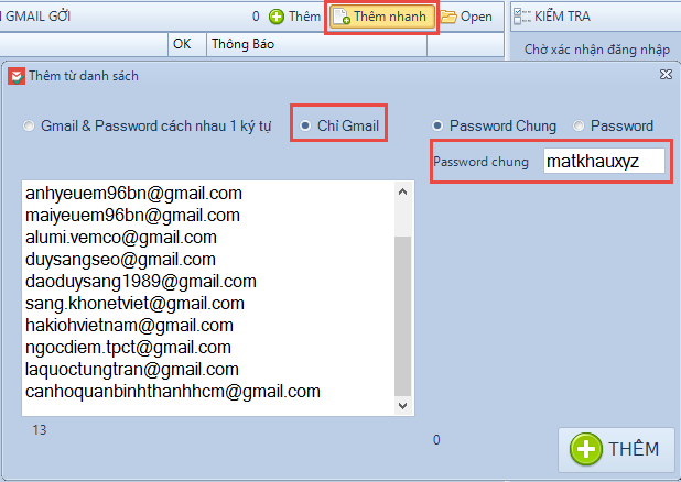 Phần mềm check hoàng loạt gmail sống chết bằng cách đăng nhập Multi-Gmail Checker