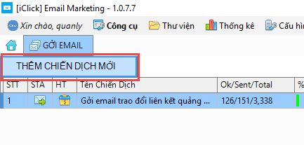 Phần mềm gởi email quảng cáo email marketing iClick