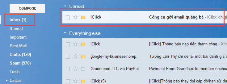 Phần mềm gởi email quảng cáo email marketing iClick