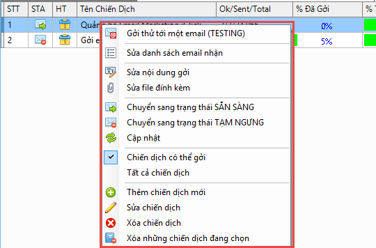 Phần mềm gởi email quảng cáo email marketing iClick