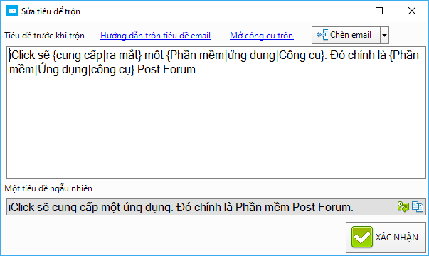 Phần mềm gởi email quảng cáo iClick