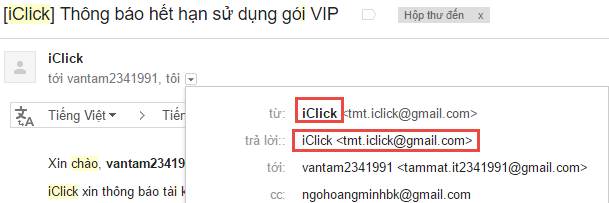 Phần mềm gởi email quảng cáo iClick