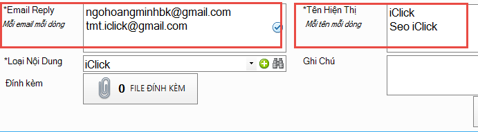 Phần mềm gởi email quảng cáo iClick