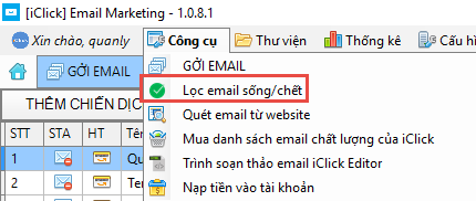 Phần mềm gởi email quảng cáo iClick