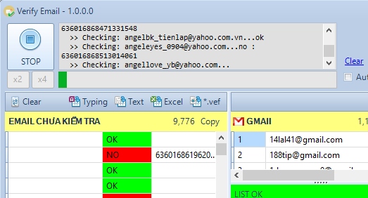 Phần mềm kiểm tra email tồn tại, sống, verify email iClick