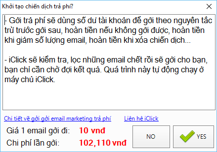 Phần mềm quảng cáo email marketing iClick phiên bản 1.0.8.0