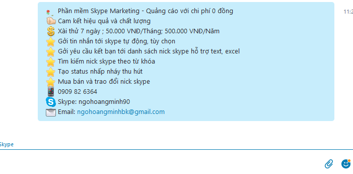 Phần mềm quảng cáo skype iclick phiên bản 1.0.7.8