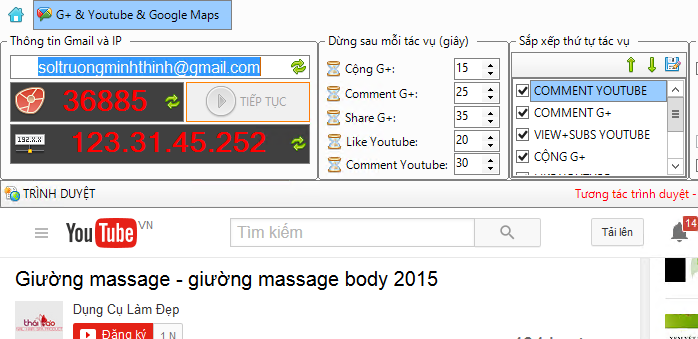 Phần mềm seo G+, Youtube, Location iClick