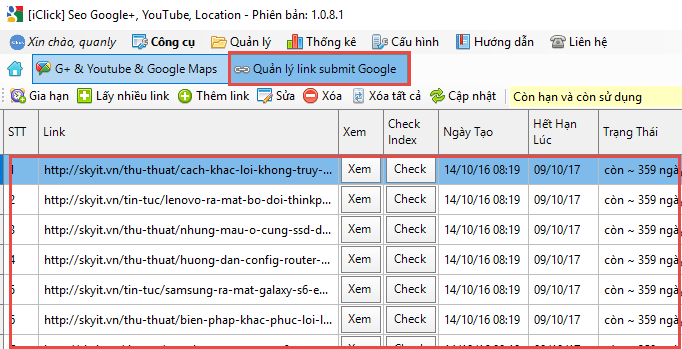 Phần mềm submit link lên Google