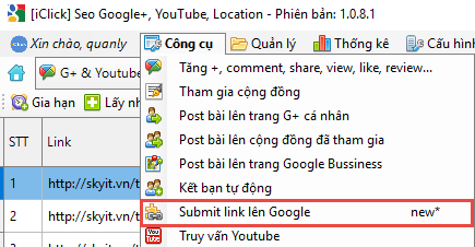 Phần mềm submit link lên Google