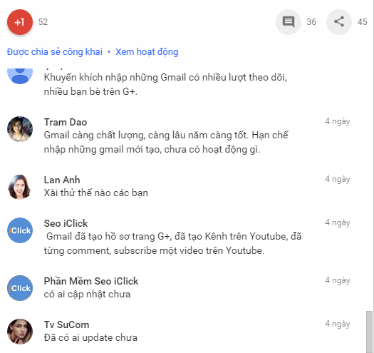 phần mềm tự động tương tác Google Plus iClick