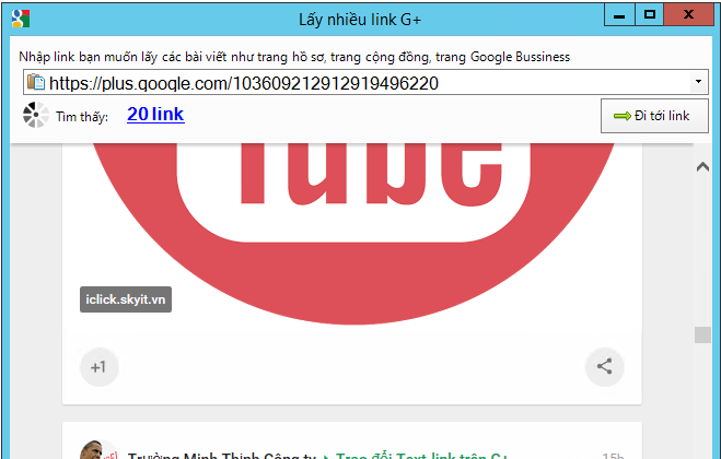 phần mềm tự động tương tác Google Plus iClick