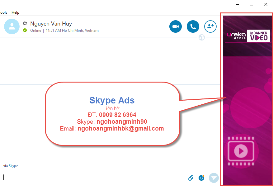 Quảng cáo banner trên Skype
