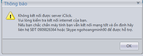 Server iClick không vào được