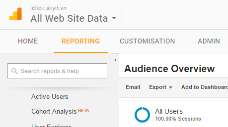 Thay đổi website trong Google Analytisc mới