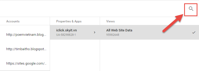 Thay đổi website trong Google Analytisc mới