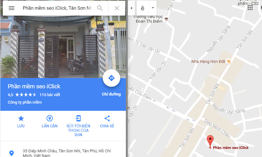 Thêm link seo địa điểm iClick
