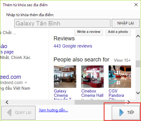 Thêm link seo địa điểm iClick