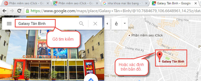 Thêm link seo địa điểm iClick