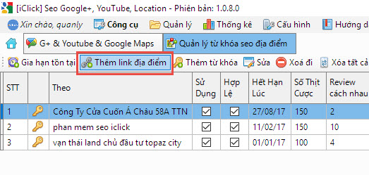 Thêm link seo địa điểm iClick