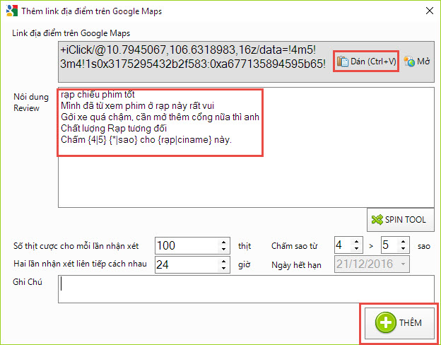 Thêm link seo địa điểm iClick