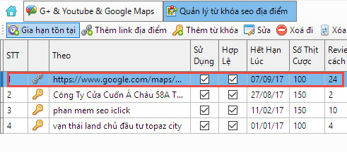 Thêm link seo địa điểm iClick