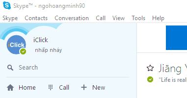 Tạo dòng trạng thái nhấp nháy Skype