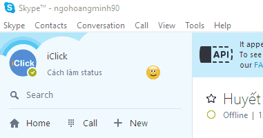 Tạo dòng trạng thái nhấp nháy Skype
